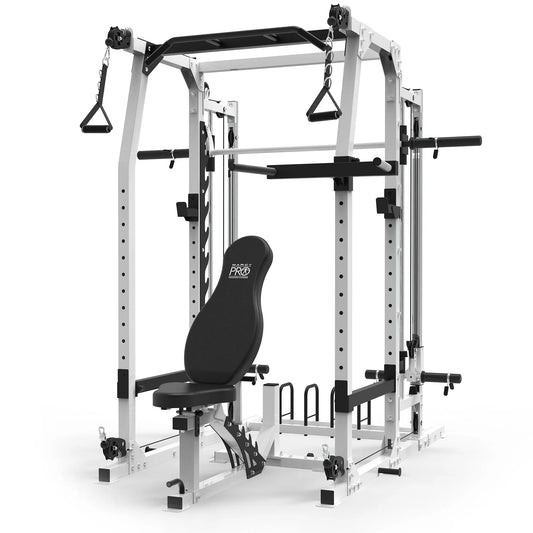 Pro Smith Machine Weight Bench Home Gym Total Body Workout Training System