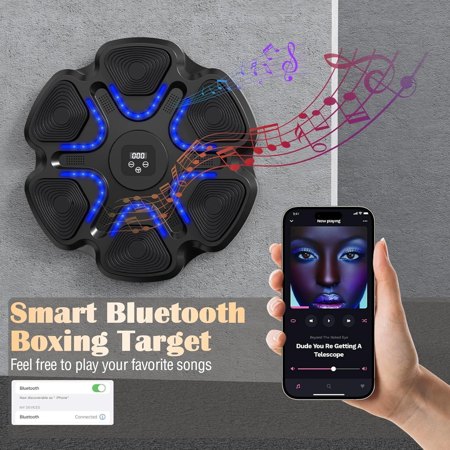 2024 Upgraded Kids Smart Music Boxing Machine, Electronic Boxing Machine with Boxing Gloves, Boxing Music Fitness Machine with Smart Display, Smart Boxing Machine Wall-Mounted Music for Home and Gym