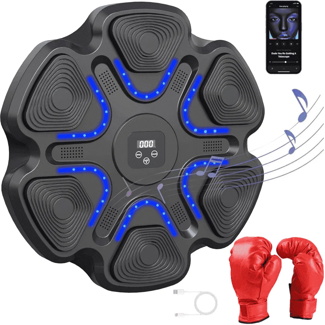 2024 Upgraded Kids Smart Music Boxing Machine, Electronic Boxing Machine with Boxing Gloves, Boxing Music Fitness Machine with Smart Display, Smart Boxing Machine Wall-Mounted Music for Home and Gym