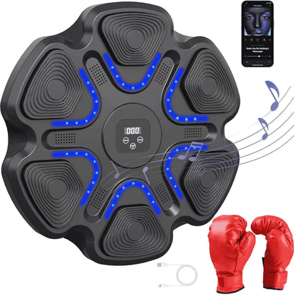 2024 Upgraded Kids Smart Music Boxing Machine, Electronic Boxing Machine with Boxing Gloves, Boxing Music Fitness Machine with Smart Display, Smart Boxing Machine Wall-Mounted Music for Home and Gym