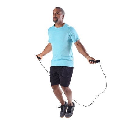 (4 Pack)  Speed Jump Rope with Light Weight Handles, 9' Length, Black
